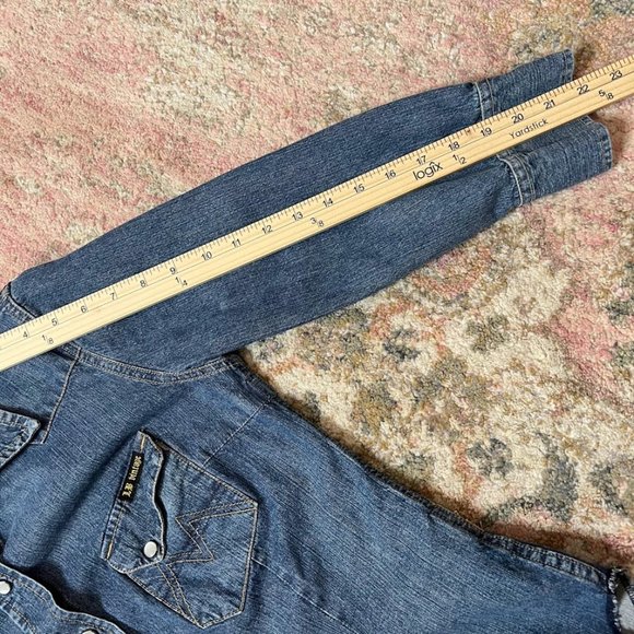 Lucky Brand Vintage Inspired Denim Jean Pearl Snap Shirt Women's Size S - Picture 5 of 7